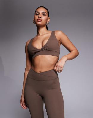 Montirex Powder cami light support sports bra in brown