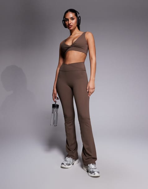 Montirex Powder Studio wrap leggings in brown - view 1