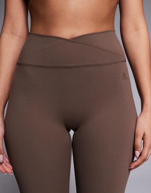 Montirex Powder Studio wrap leggings in brown, 3 of 5