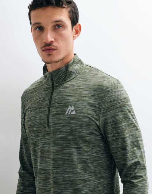 Montirex Trail 2.0 1/4 zip long sleeve top in slate green marl, 2 of 5