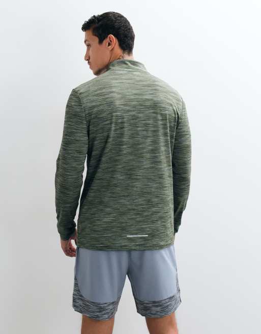 Montirex Trail 2.0 1/4 zip long sleeve top in slate green marl, 5 of 5