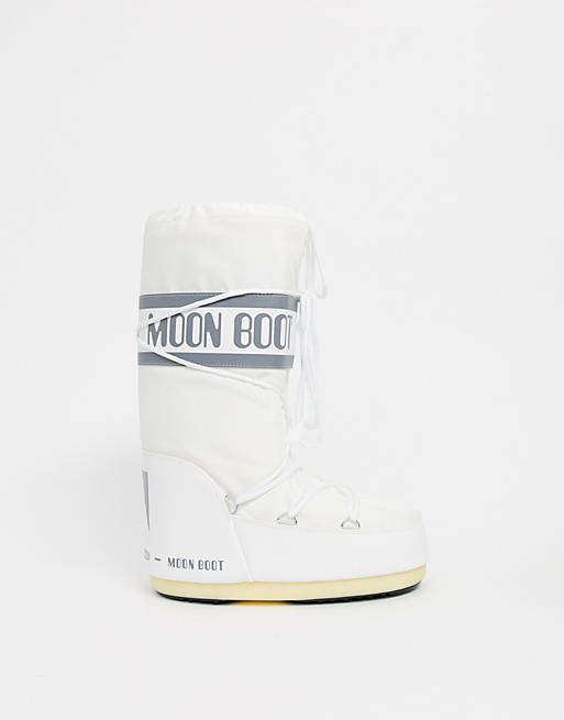 Moon Boot - Doposci in nylon bianchi con logo