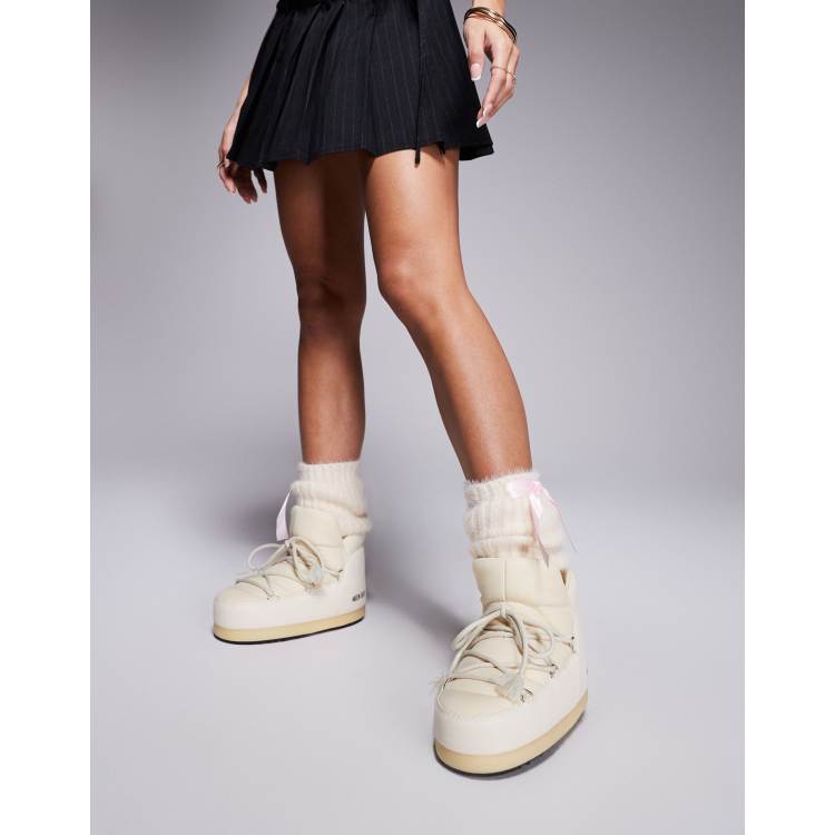 Moon Boot☆関税込☆EVX ホワイト ショート スノーブーツ Moon Boot – EVX – Kremowe krótkie śniegowce | ASOS