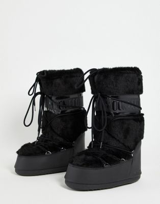 Moon Boot faux fur classic snowboots in black