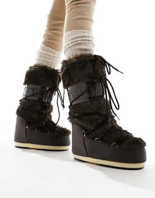 Moon Boot high ankle snow boots in brown