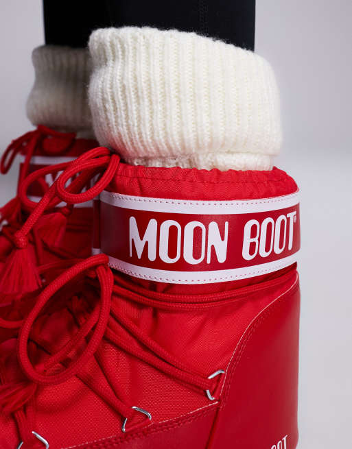 Moon Boot – Icon – Czerwone niskie śniegowce | ASOS