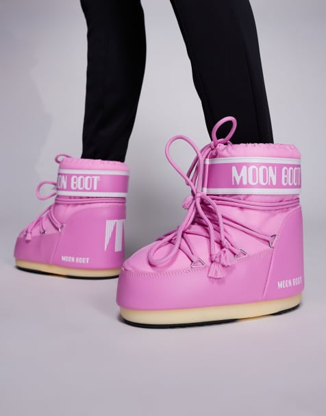 Moon Boot - Icon - Doposci bassi in nylon rosa - view 1