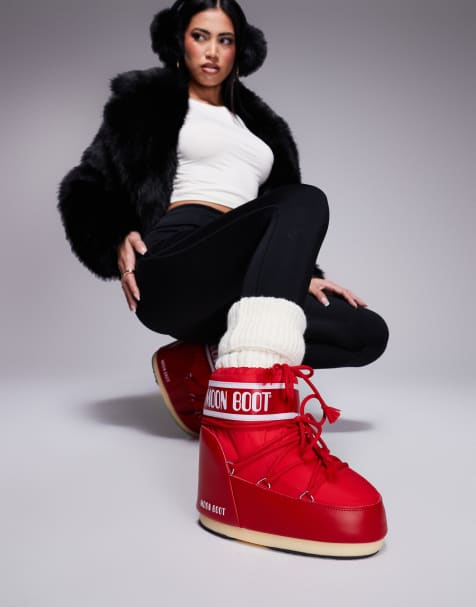 Moon Boot - Icon - Lage laarzen in rood - view 1
