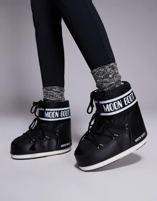 Moon Boot Icon lage nylon laarzen in zwart, 3 van 4