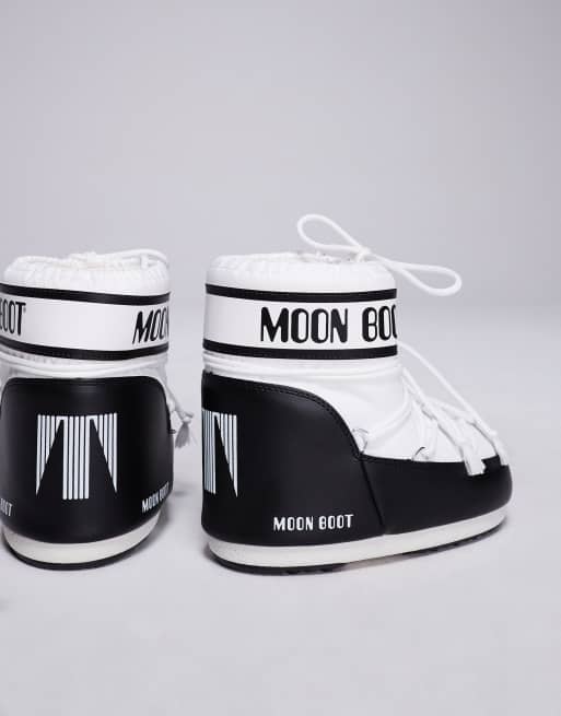 Moon Boot Icon lave nylonstøvler i hvid og sort, 3 af 4