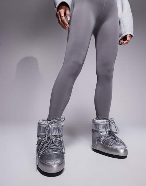 Moon Boot Icon low boots in silver - view 1