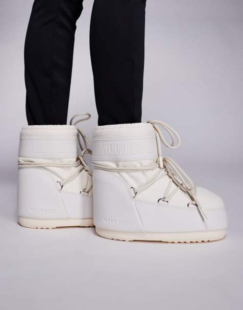 Moon Boot – Icon Low – Niedrige Stiefel mit Gummi in Cremeweiß - view 1