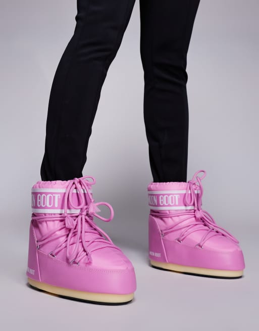 Moon Boot Icon low nylon boots in pink, 4 of 4
