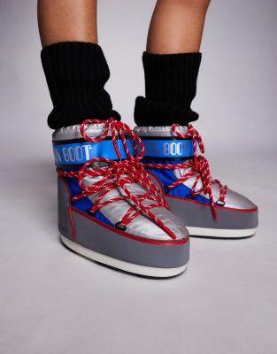 Moon Boot - Icon Low Space Racing - Schneestiefel in Silber mit niedrigem Bund