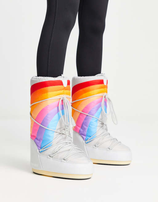 Moon Boot Icon nylon knee boot in rainbow