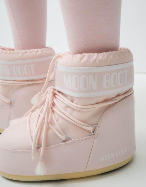 Moon Boot Icon stivaletti bassi in nylon rosa polveroso, 5 di 5