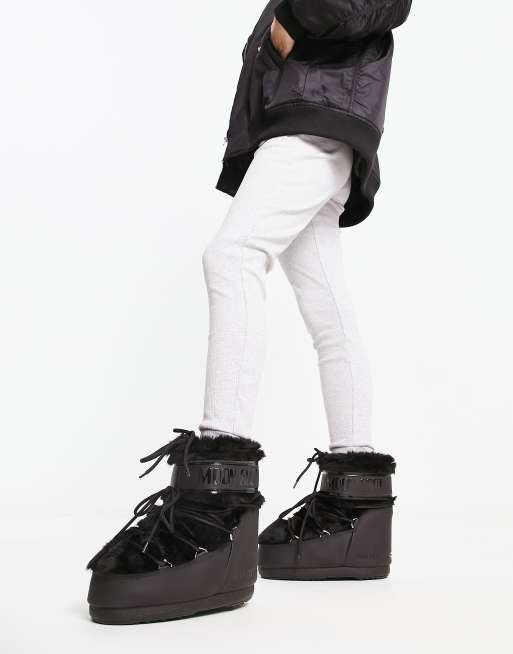 ICON LOW BLACK FAUX-FUR BOOTS