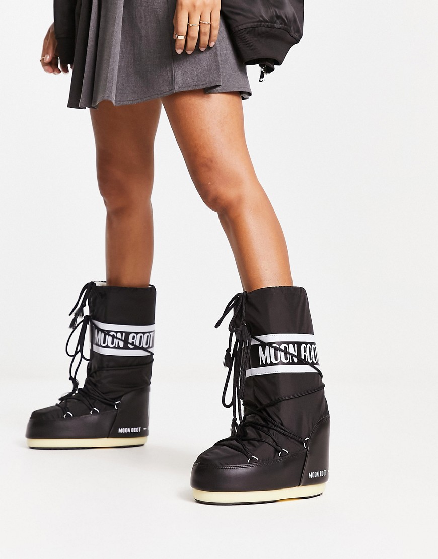 Moon Boot Icon waterproof nylon knee boot in black