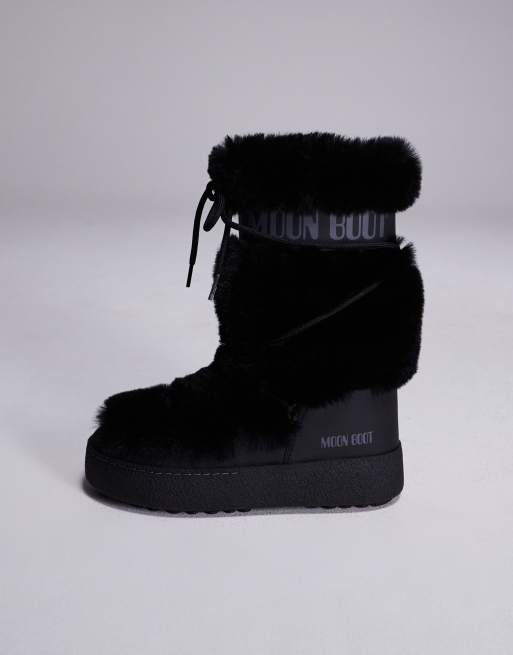 Moon Boot – Ltrack – Wasserfeste hohe Stiefel aus Kunstpelz in Schwarz, 2 von 4