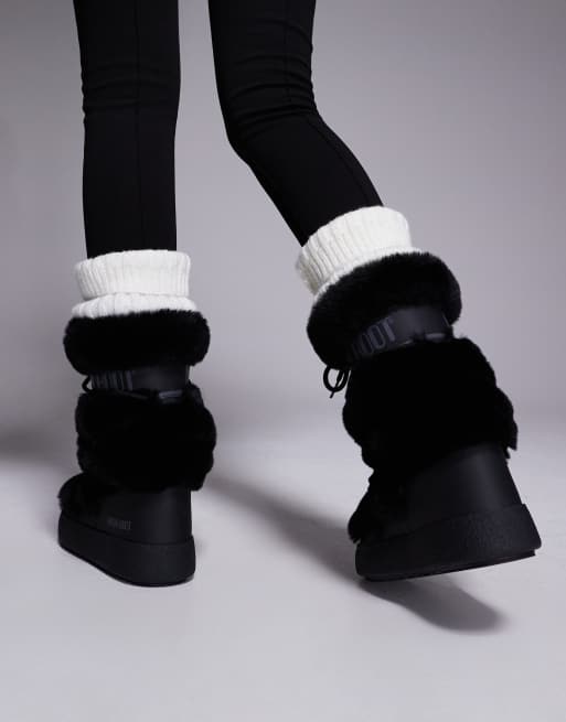 Moon Boot – Ltrack – Wasserfeste hohe Stiefel aus Kunstpelz in Schwarz, 4 von 4