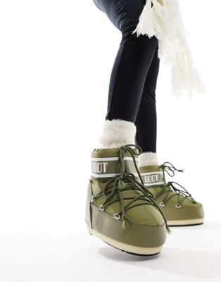 Moon Boot mid ankle snow boots in khaki