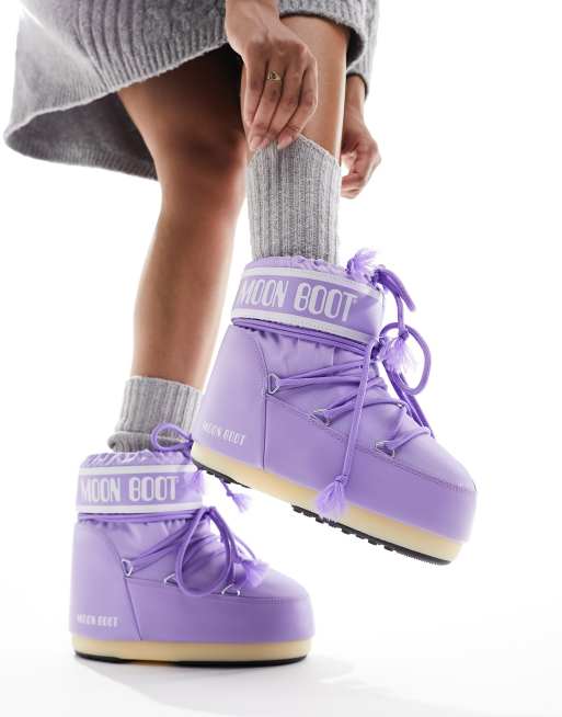 Moon Boot mid ankle snow boots in lilac ASOS