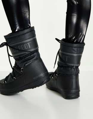 moon boot mid nylon black