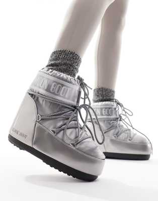 Moon Boot - Mittelhohe Schneestiefel in Silber