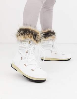 moon boots blanche fourrure