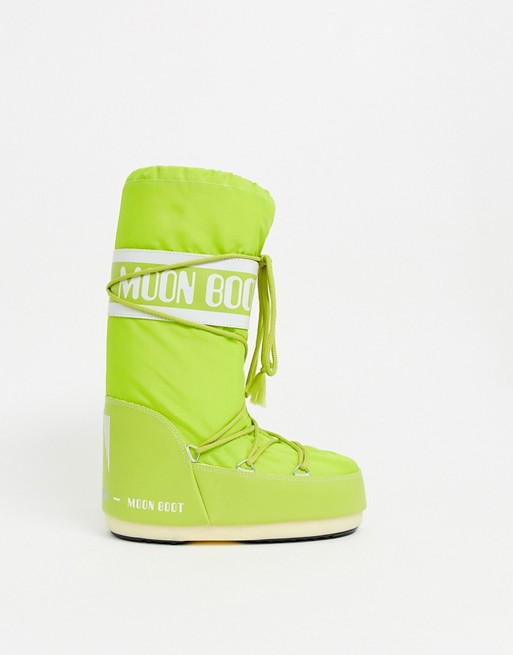 Moon Boot Nylon Icon snowboots in neon green