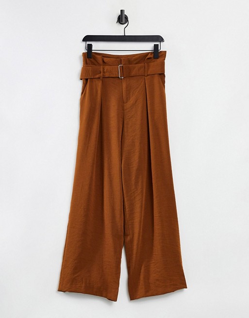 Moon River belted trousers in brown