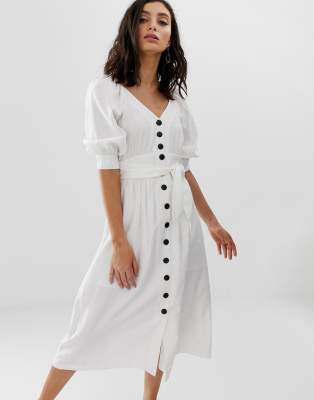 button down midi dress