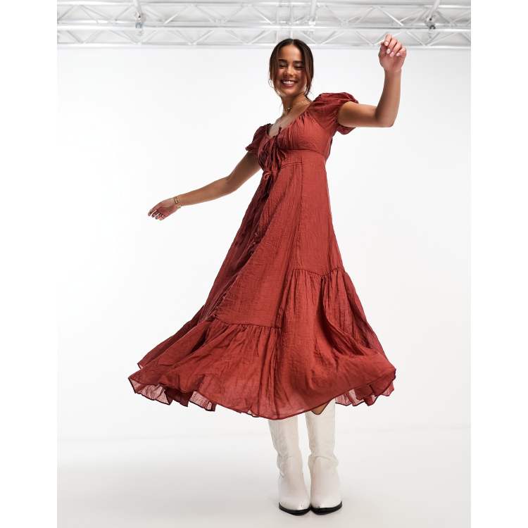 Asos burnt orange dress hotsell