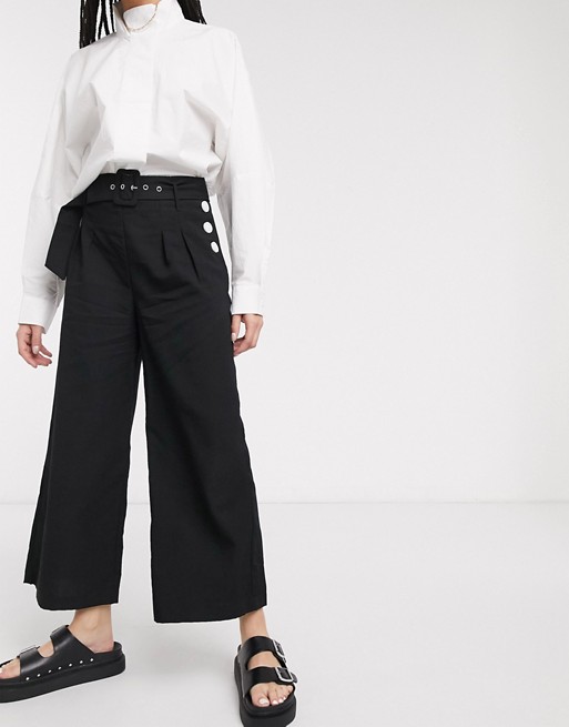 Moon River cullotte trouser in black