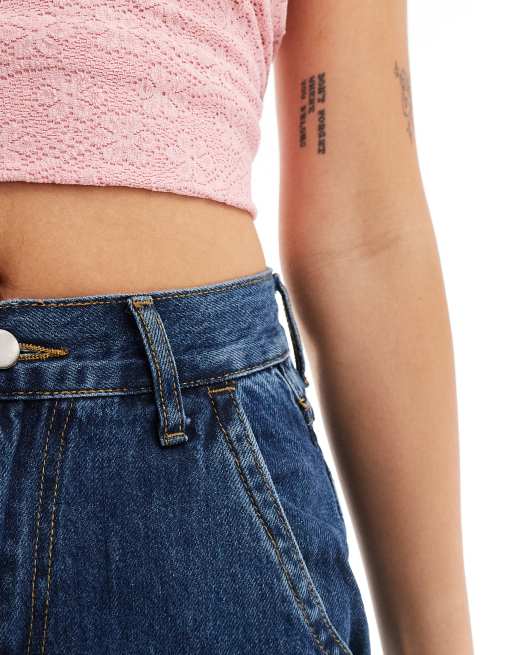 Moon River - Denim midirok met split aan de voorkant in middenblauw, 5 van 5