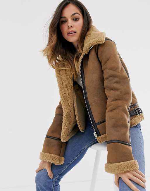 Faux shearling clearance utility jacket