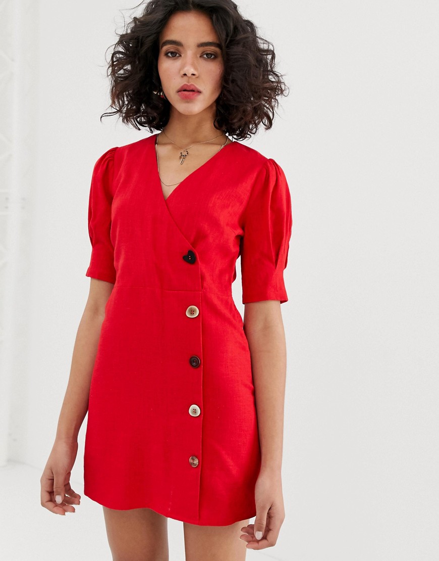 Moon River - Mini-jurk met knopen-Rood