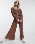 [Moon River] Moon River plisse co-ord pants in pink S Brick