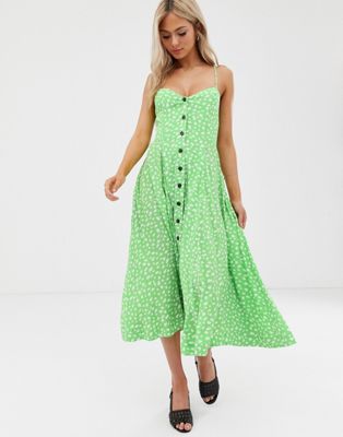 asos green spotty dress
