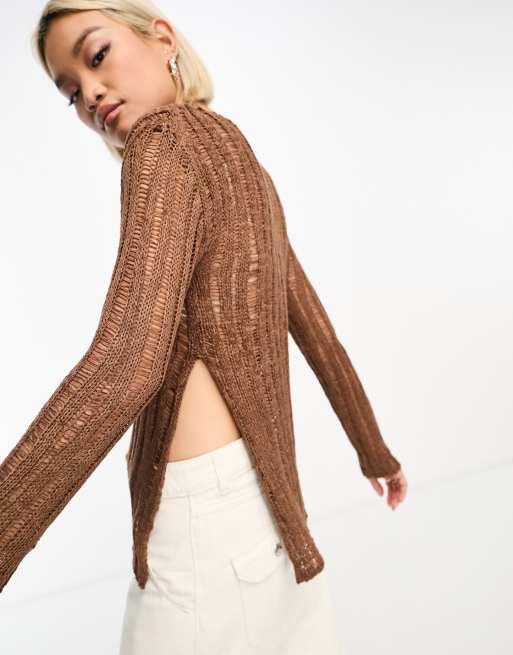 Moon River Contrast Stitch Cardigan