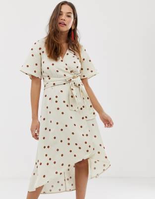 moon river polka dot midi dress