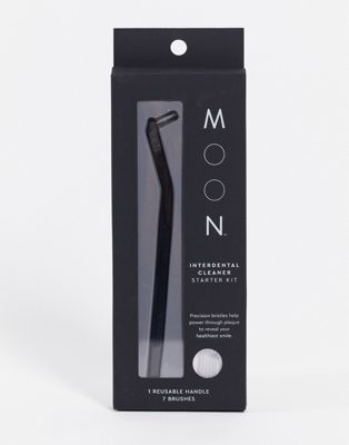 Moon – Zahnseiden-Starterset für die Zahnzwischenräume mit 1 Griff + 7 Nachfüllbürsten-Keine Farbe