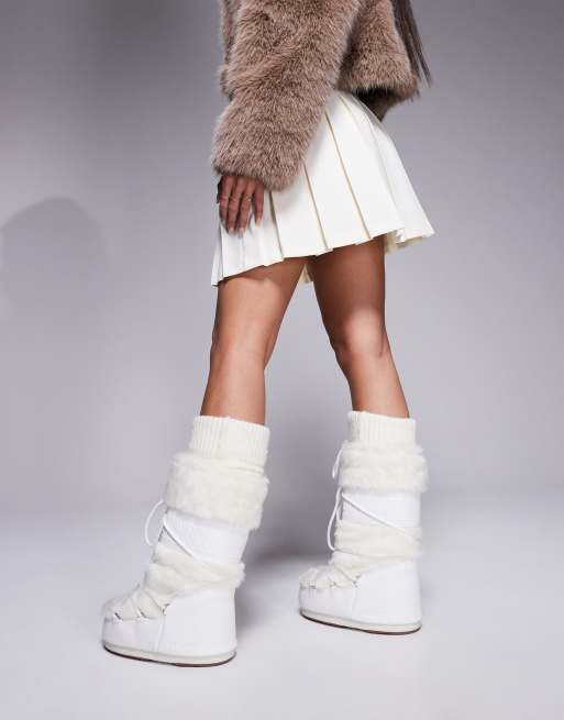 Moon boot bianchi con pelo clearance
