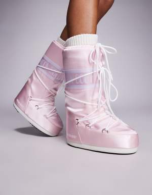 Moonboot Icon High Pearly snowboot in pink