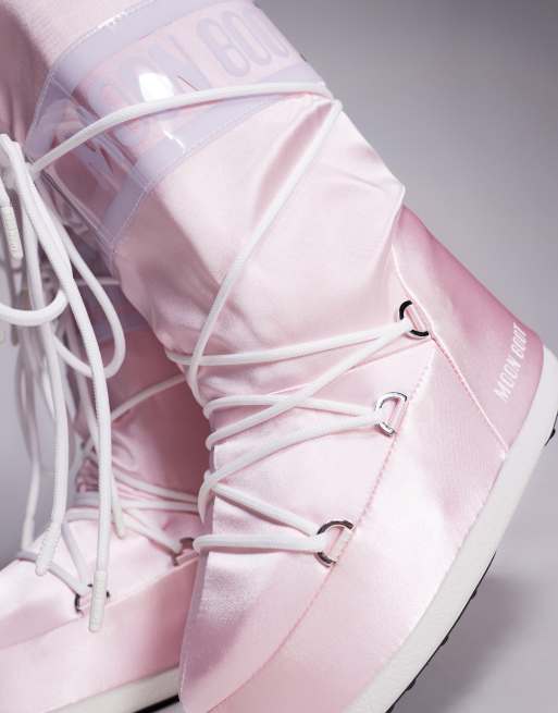 Moonboot Icon High Pearly snowboot in pink | ASOS