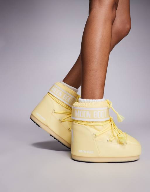 Moonboot – Icon – Ljusgula boots i nylon med låga skaft, 4 av 4