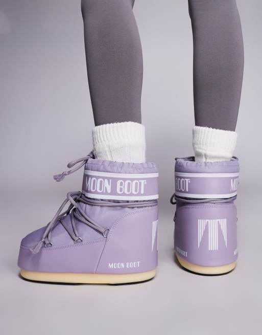 Moonboot Icon Low Nylon boots in lilac, 2 of 4