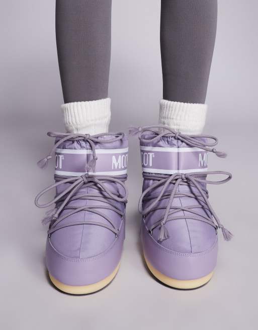 Moonboot Icon Low Nylon boots in lilac, 4 of 4