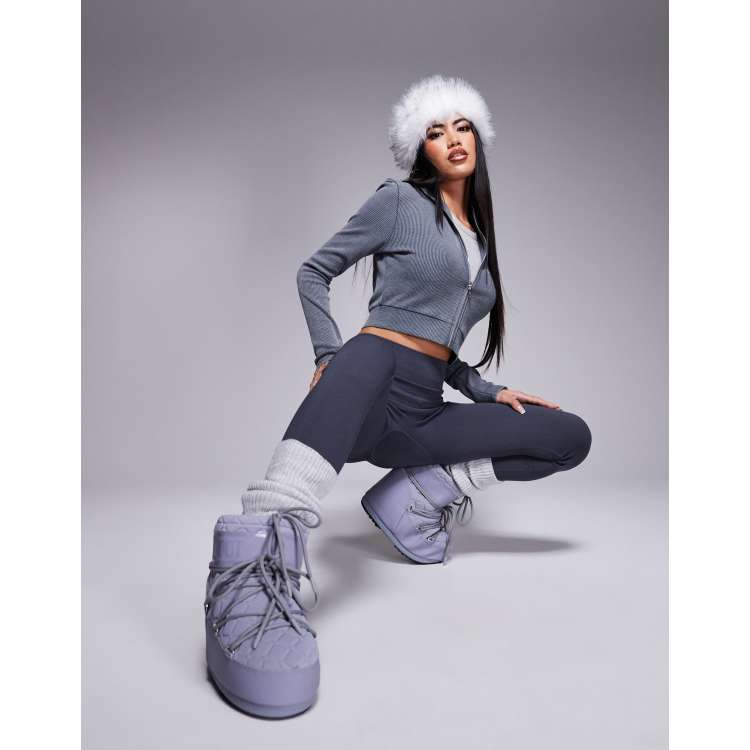 ショートブーツ・ブーティ MOON BOOT 'Icon Low Quilt' ankle boots Gray Moonboot Icon low quilt boots in grey | ASOS