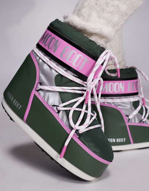 Moonboot Icon Low space racing snow boot in green, 2 of 4